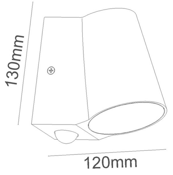 ACA Lighting LED COB venkovní nástěnné svítidlo se senzorem 6W 400LM 100d 230V AC 3.000K tmavá šedá CRI80 IP54 30.000hod LG0509GPIR