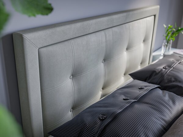 Jednolůžková postel Boxspring 120 cm Hygga (světlomodrá) (s matrací a úl. prostorem)