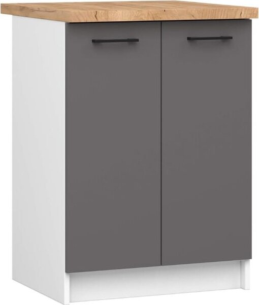 BDW kuchyňská skříňka, kuchyňská skříňka s pracovní deskou, dvířky, zásuvkou, bílá/šedá