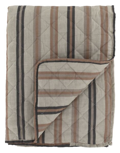Latté přehoz s pruhy Aix Vintage Quilt - 130*180 cm - Chic Antique