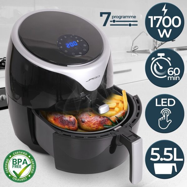 Horkovzdušná fritéza 5,5 l – digitální displej, 7 programů
