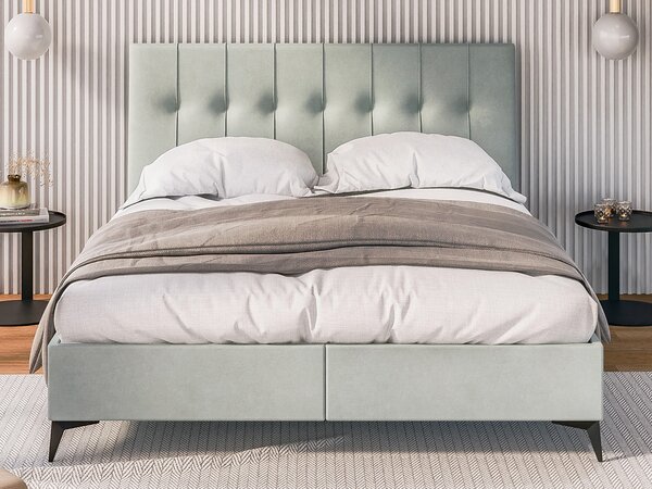 Jednolůžková boxspring postel 120 cm Leny (mátová) (s matrací a úl. prostorem)