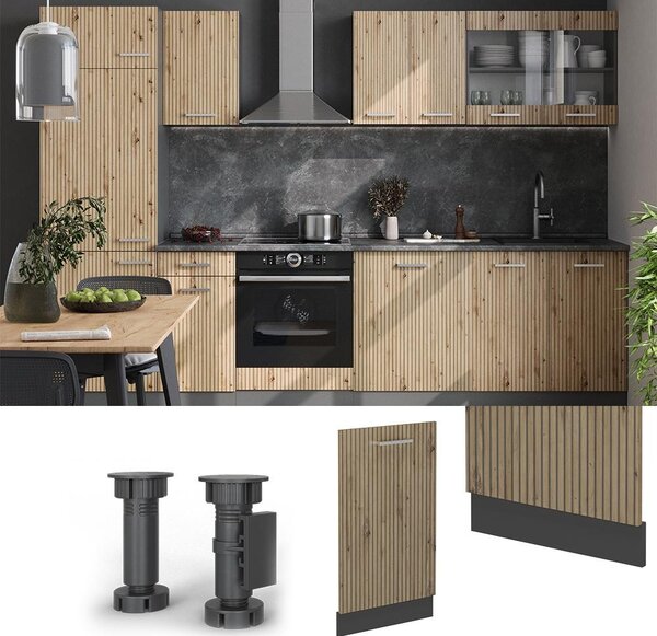 Čelní panel myčky Vicco R-Line Řemeslný dub 45 cm , PD Dub, Model 55137