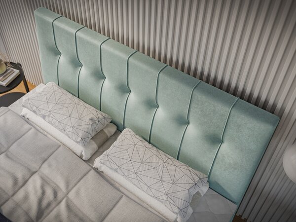 Jednolůžková boxspring postel 120 cm Leny (mátová) (s matrací a úl. prostorem)