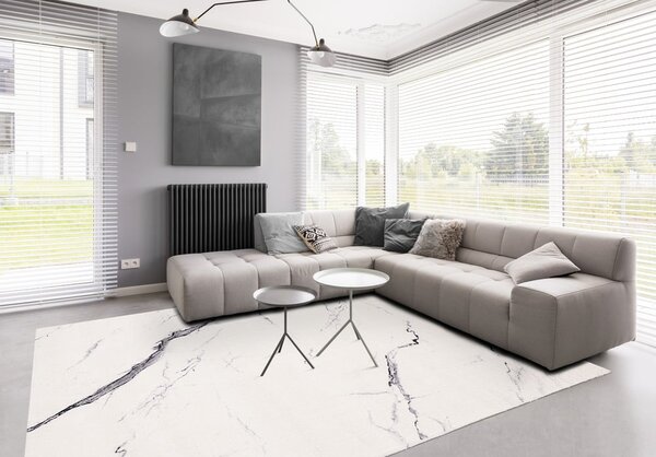 Krémový vlněný koberec 160x240 cm Marble – Agnella