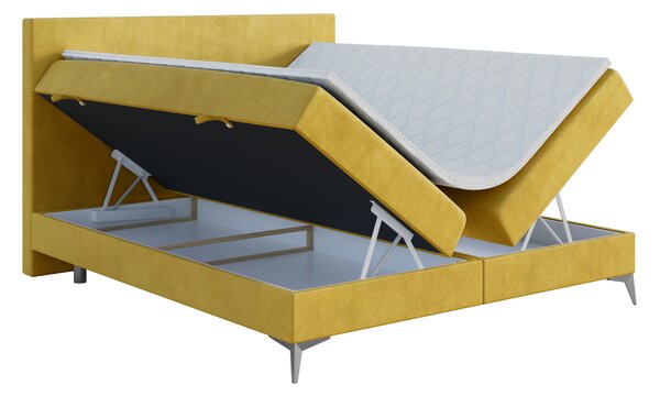 Jednolůžková boxspring postel 120 cm Ricky (limetková) (s matrací a úl. prostorem)