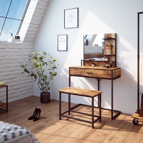 Lavice Vicco Fyrk Starožitné dřevo 60 cm pro toaletní stolek, Model 34137