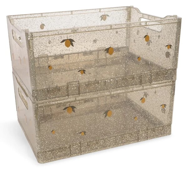 Skládací úložný box Lemon / Cherry Sparkling – set 2 ks lemon