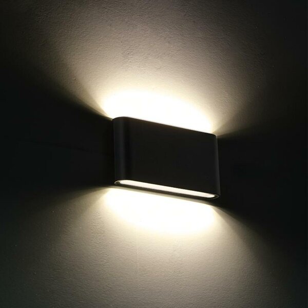 ACA Lighting LED SMD venkovní nástěnné svítidlo 11W 570LM 60d 230V AC 3.000K tmavá šedá CRI80 IP54 30.000hod LG2632G