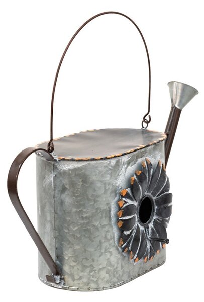 Dekorační plechová ptačí budka ve tvaru konve - 48*20*28/40 cm - Clayre & Eef