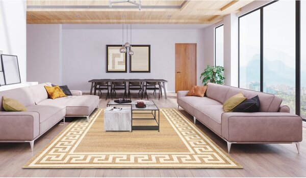 Světle hnědý vlněný koberec 133x180 cm Cesar – Agnella