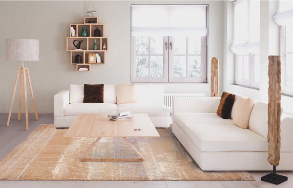 Hnědý vlněný koberec 100x180 cm Layers – Agnella