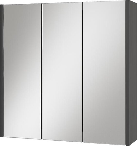 Koupelnová zrcadlová skříňka Vicco Majest Antracit 67.4 x 68 cm se 3 zrcadlovými dveřmi, Model 58691