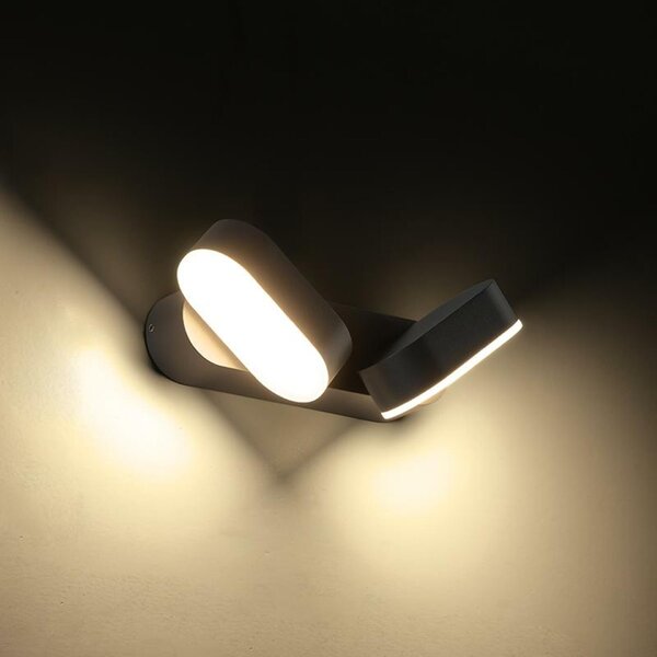 ACA Lighting LED SMD venkovní nástěnné svítidlo 13W 630LM 100d 230V AC 3.000K tmavá šedá CRI80 IP54 30.000hod LG1682G