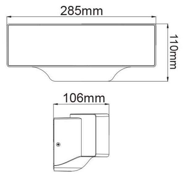 ACA Lighting LED SMD venkovní nástěnné svítidlo 13W 710LM 110d 230V AC 3.000K tmavá šedá CRI80 IP65 30.000hod LG7105G