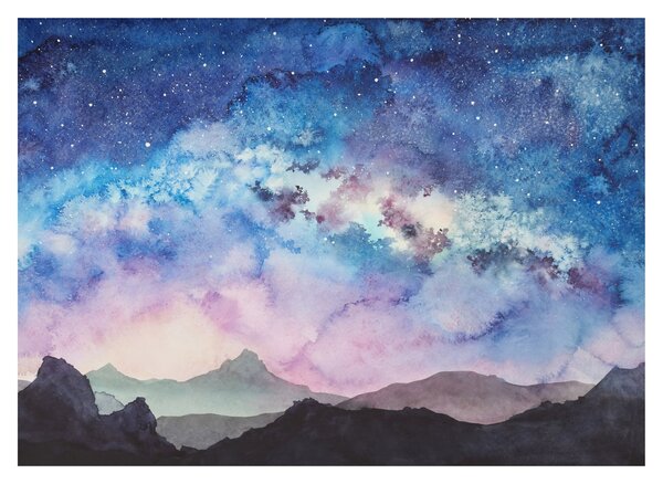 Skleněný obraz - Mléčná dráha, aquarel (70x50 cm)