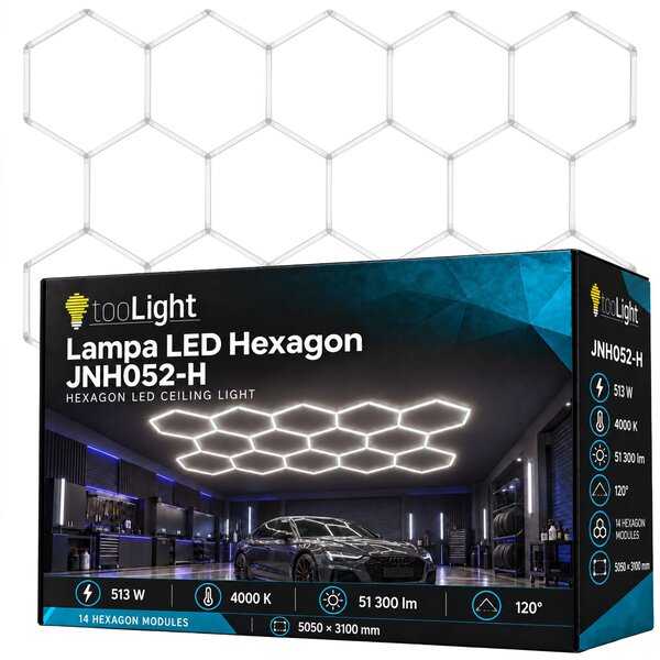 Toolight Toolight, LED stropní svítidlo HEXAGON, JNH052-H, bílá, OSW-56244