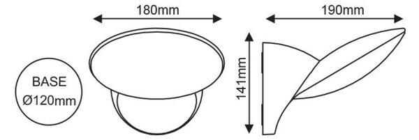 ACA Lighting LED SMD venkovní nástěnné svítidlo 14W 630LM 110d 230V AC 3.000K tmavá šedá CRI80 IP54 30.000hod LG2332G