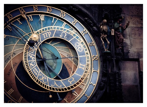 Skleněný obraz - Orloj, Praha (70x50 cm)
