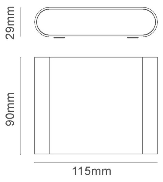 ACA Lighting LED SMD venkovní nástěnné svítidlo 7W 310LM 60d 230V AC 3.000K tmavá šedá CRI80 IP54 30.000hod LG2631G