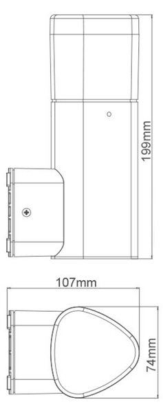 ACA Lighting LED SMD venkovní nástěnné svítidlo 7W 410LM 340d 230V AC 3.000K tmavá šedá CRI80 IP54 30.000hod LG3704G