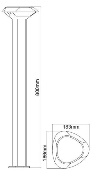 ACA Lighting LED SMD venkovní stojací svítidlo 7W 520LM 330d 230V AC 3.000K tmavá šedá CRI80 IP54 30.000hod LG3803G-800
