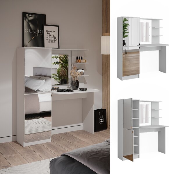 Toaletní stolek Vicco Jasmin Bílá 123 cm se zrcadlem, Model 50202