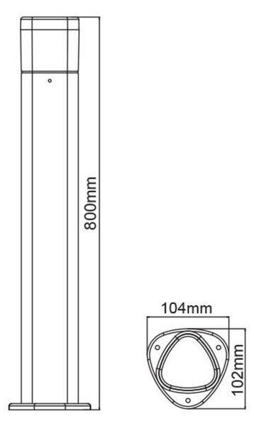 ACA Lighting LED SMD venkovní stojací svítidlo 7W 410LM 340d 230V AC 3.000K tmavá šedá CRI80 IP54 30.000hod LG3703G-800
