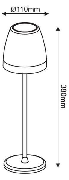 ACA Lighting LED SMD venkovní stolní lampa na baterie nabíjecí 2W 150LM 38d 3.000K tmavá šedá CRI80 IP54 LG2193G-400