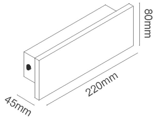 ACA Lighting LED venkovní nástěnné lineární svítidlo 8W 480LM 230V AC 3000K RA80 IP65 30.000hod černá beton MK063220B