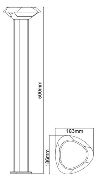 ACA Lighting LED SMD venkovní stojací svítidlo 7W 520LM 330d 230V AC 3.000K tmavá šedá CRI80 IP54 30.000hod LG3802G-500