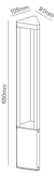 ACA Lighting LED venkovní stojací svítidlo 8W 420LM 45d 230V AC 3.000K tmavá šedá CRI80 IP65 30.000hod LG1223G-650