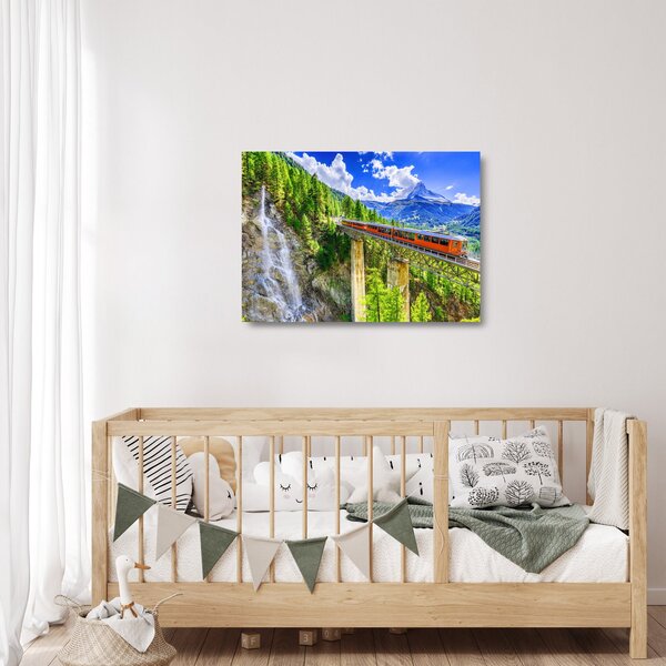 Skleněný obraz - Matterhorn, Zermatt, Valais, Švýcarsko (70x50 cm)