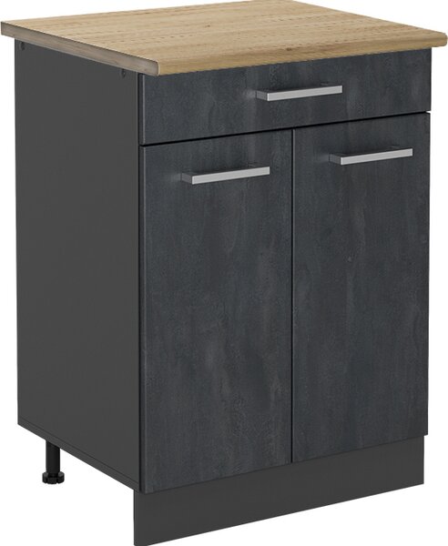 Spodní skříňka kuchyňské linky Vicco R-Line Černý beton 60 cm PD Dub, Model 47476