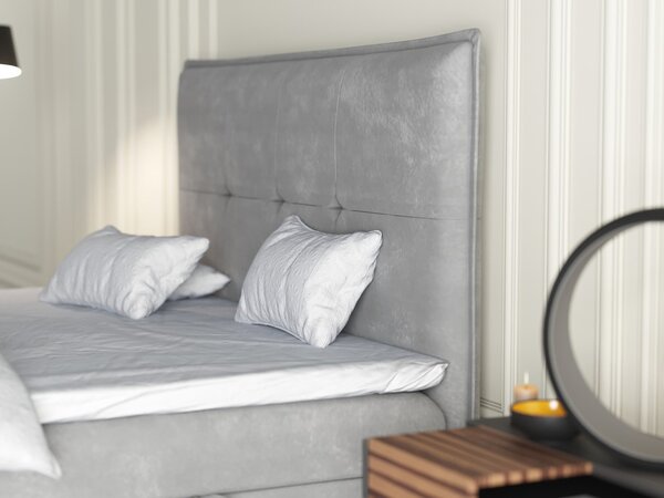 Boxspring postel 140 cm Carla (světle šedá) (s úložným prostorem)