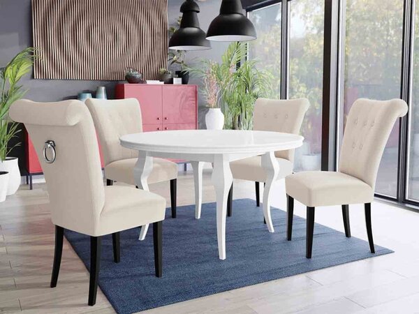 Čalouněná jídelní židle ST65 + klepadlo, Klepadlo: zlaté, Barva křesla: černá, Potah: Magic Velvet 2219 5903211143601