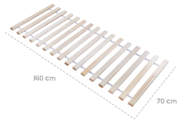 Roba rolovací lamelový rošt pro Montessori podlahové postele Postele House 70 x 140 cm - lamelový rošt z neošetřeného přírodního dřeva -