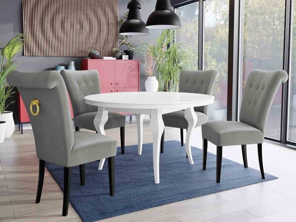 Čalouněná jídelní židle ST65 + klepadlo, Klepadlo: zlaté, Barva křesla: černá, Potah: Magic Velvet 2219 5903211143601