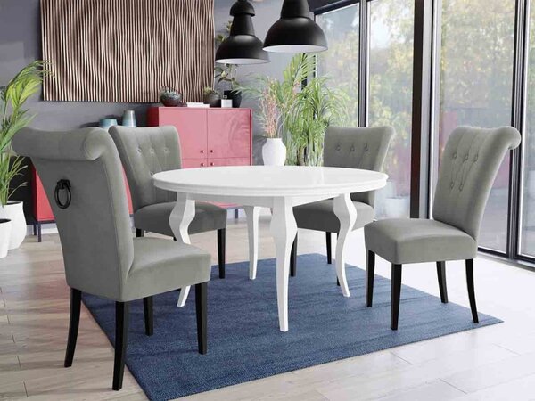 Čalouněná jídelní židle ST65 + klepadlo, Klepadlo: zlaté, Barva křesla: černá, Potah: Magic Velvet 2219 5903211143601