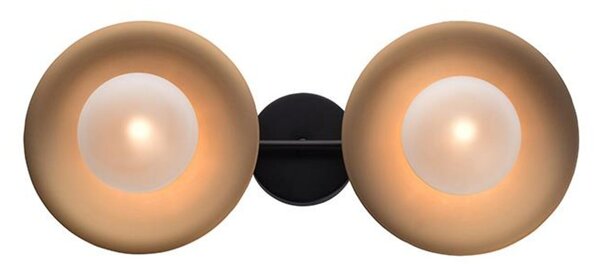 ACA Lighting nástěnné svítidlo 2XG9 mosaz / černá kov + sklo 20X47X18CM LAYLA HL4322W47BB