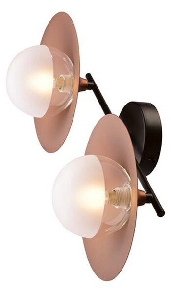 ACA Lighting nástěnné svítidlo 2XG9 měď/černý kov + sklo 20X47X18CM HYDRA HL4302W47BC