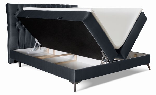 Boxspring postel 140 cm Molera (černá) (s úložným prostorem)