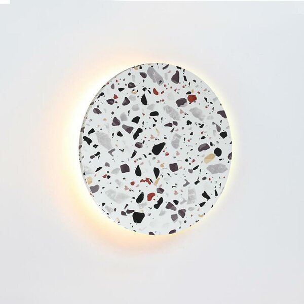 ACA Lighting nástěnné svítidlo LED 10W 3000K 800LM terrazzo MDF kruh D22XH3,6CM ECLIPSE ZM1710LEDWT