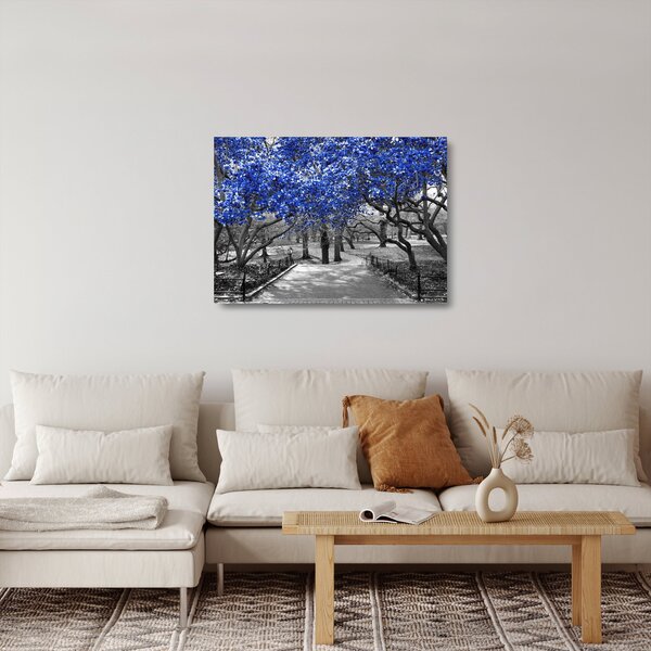 Skleněný obraz - Modré stromy, Central Park, New York (70x50 cm)