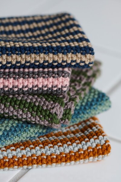 Pletený hadřík na nádobí Mynte Stripes Combinations Varianta A