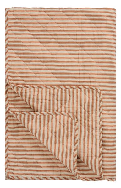 Prošívaný přehoz Sand / Sienna stripes 130 × 180 cm