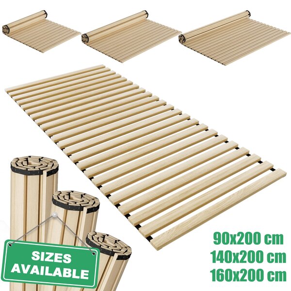 TANYEAR Latkový rošt 90 x 200 cm, dřevěný, s 23 lamelami, nosnost 300 kg, rošt na postel