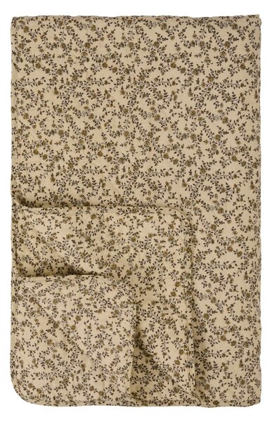 Prošívaný přehoz Cream /brown flower vines 130 × 180 cm