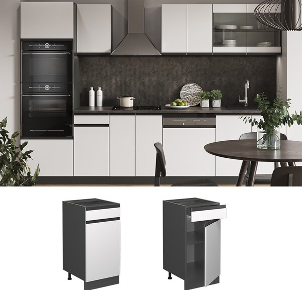 Spodní skříňka kuchyňské linky Vicco R-Line Bílá 40 cm , PD Antracit, Model 46412