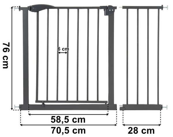 Bezpečnostní zábrana na schody VILO antracitová 75-113 cm